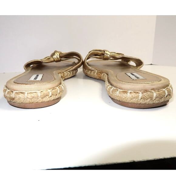 TABITHA SIMMONS Heli Metallic Flat Sandals, Gold Size 10 - Picture 5 of 9